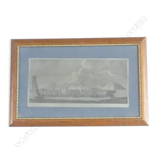 Etching Plate 'Pirogue De Guerre De La Nouvelle Zealand',